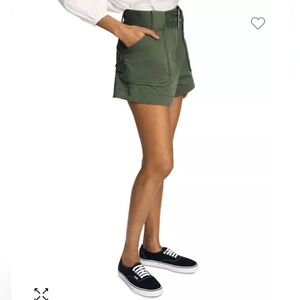 Derek Lam 10 Crosby Montery Belted Shorts in Fatigue